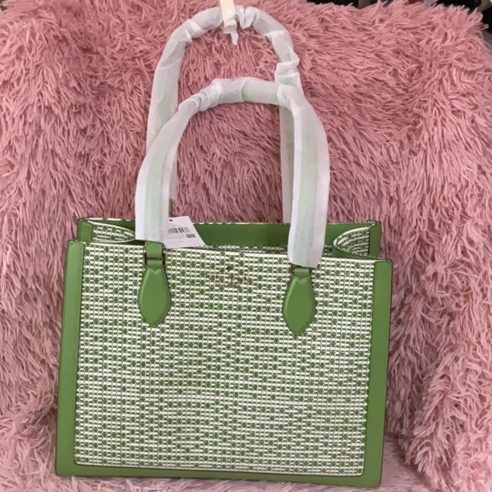 Kate Spade Green Woven Tote Bag